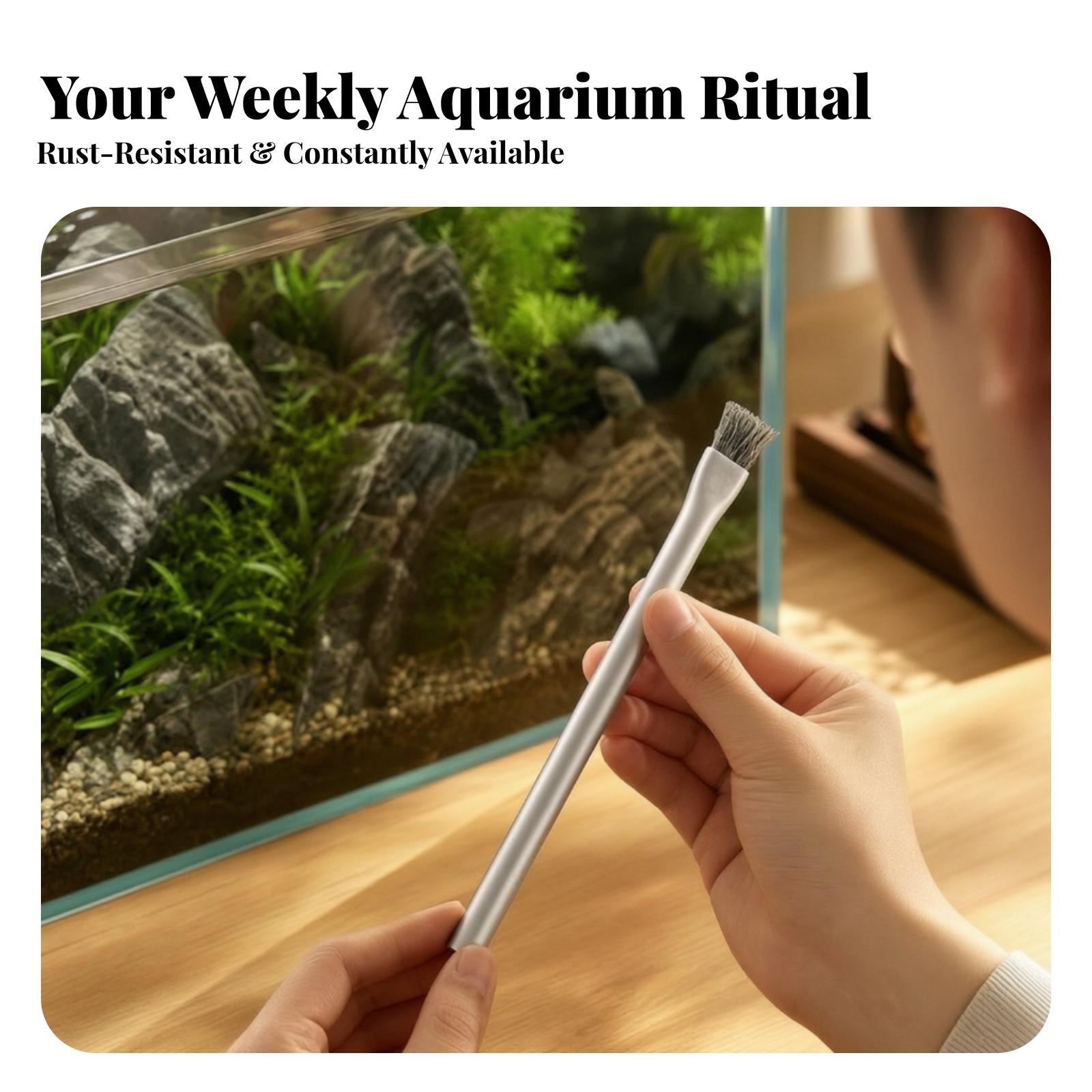 Planted Aquarium Cleaning Kit - 水槽用硬質バイオフィルム除去ブラシ。水槽の岩や流木、ステンレス製のワイヤーで藻を除去。水草水槽や水生植物庭園に最適。