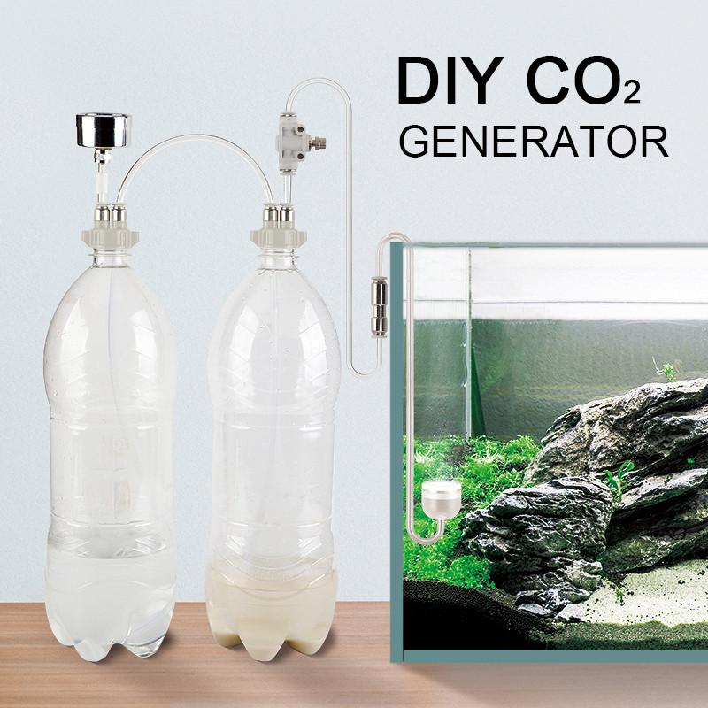 Planted Aquarium Tank Kit - DIY CO2発生器 水槽用CO2システムキット バルブ発生器ボトル 反応発生器 水槽用モス植物向け