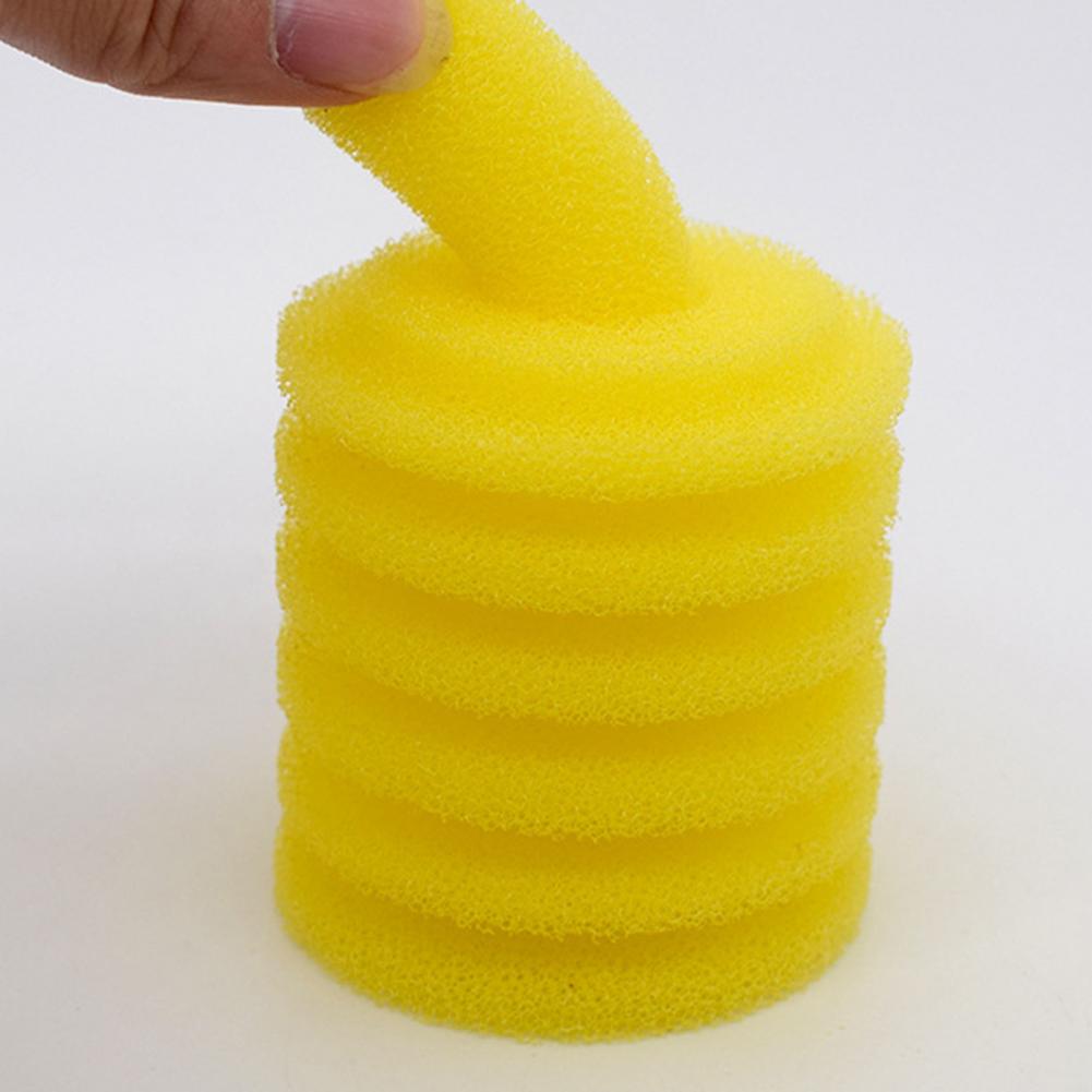 Aquarium Planted Filter - 水槽スポンジユニバーサル再利用可能な簡単な操作ラウンド黄色水族館フィルターフォームフィルタースポンジ詰まりを回避