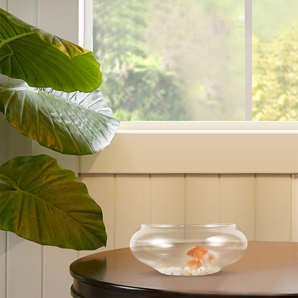 Planted Aquarium Betta - 透明な魚用アクアリウムボウル2個。ハロウィン、クリスマス、新年の飾りにも。観賞魚や水草を入れるのに最適。ベタ魚用。ガラス製。