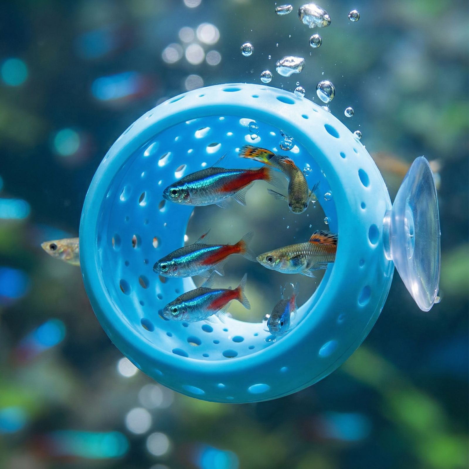 Planted Aquarium Betta - ベタ用電球型隠れ家トンネル水槽魚隠れ家（吸盤付き）-エビ用洞窟水槽装飾、小型魚・グッピーの隠れ家＆休憩用