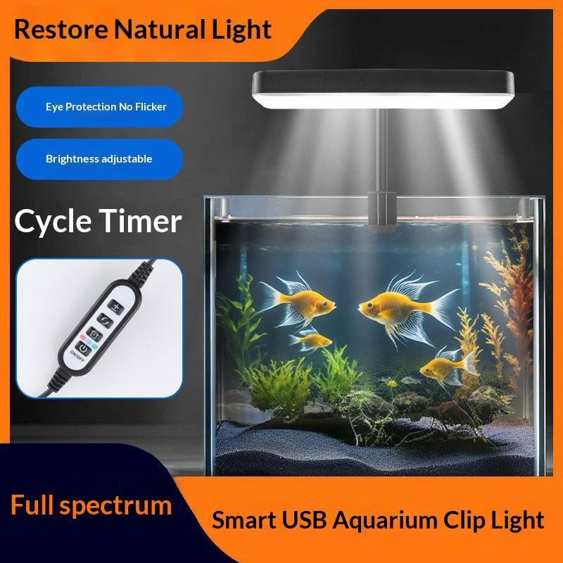 Aquarium Planted Aquarium - フルスペクトルLED水槽ライト 360度調整可能 タイマー付き 水草育成ライト