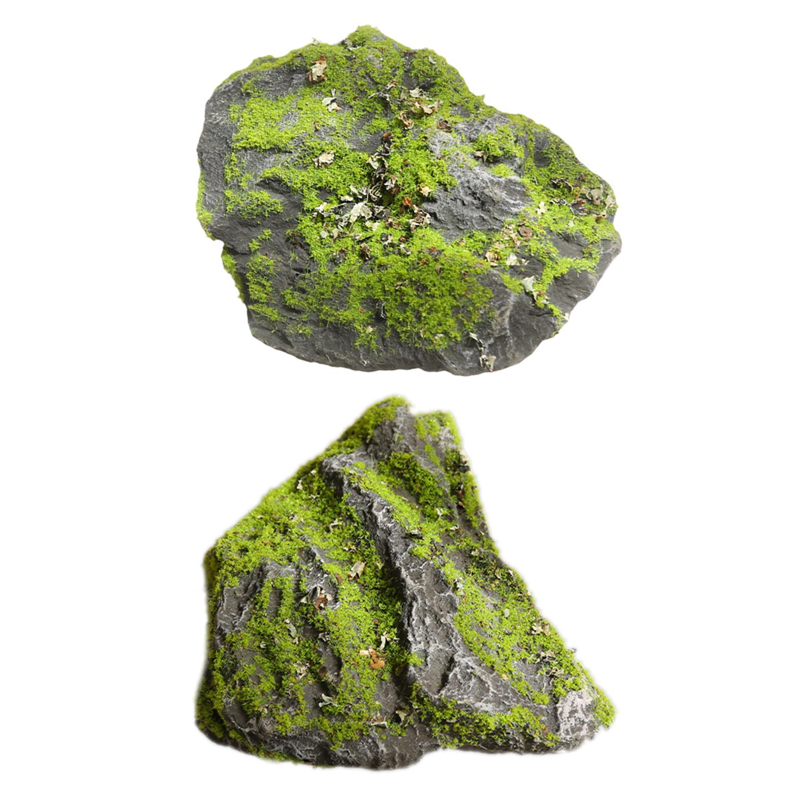 人工苔石 リアルな緑の地衣類 岩の装飾 ミニチュアガラス水槽 - Planted Aquarium Moss のレビューと価格