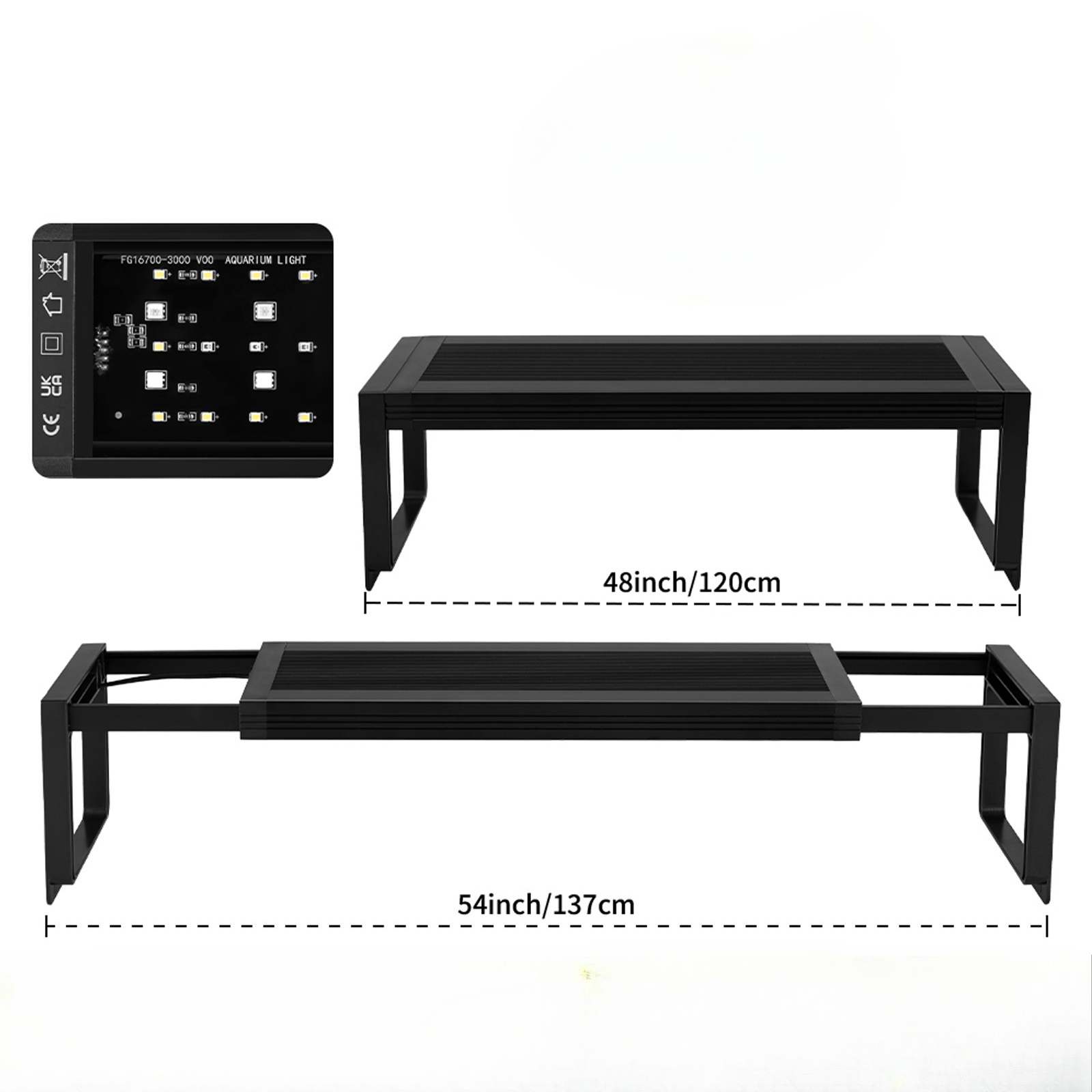 100V-240V水槽用24時間フルスペクトル照明LEDハン - Planted Aquarium Hanging Light のレビューと価格