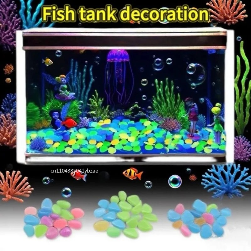 100～800個の暗闇で光る小石、景観、庭の小道、鉢植え、公 - Aquarium Planted Aquarium のレビューと価格