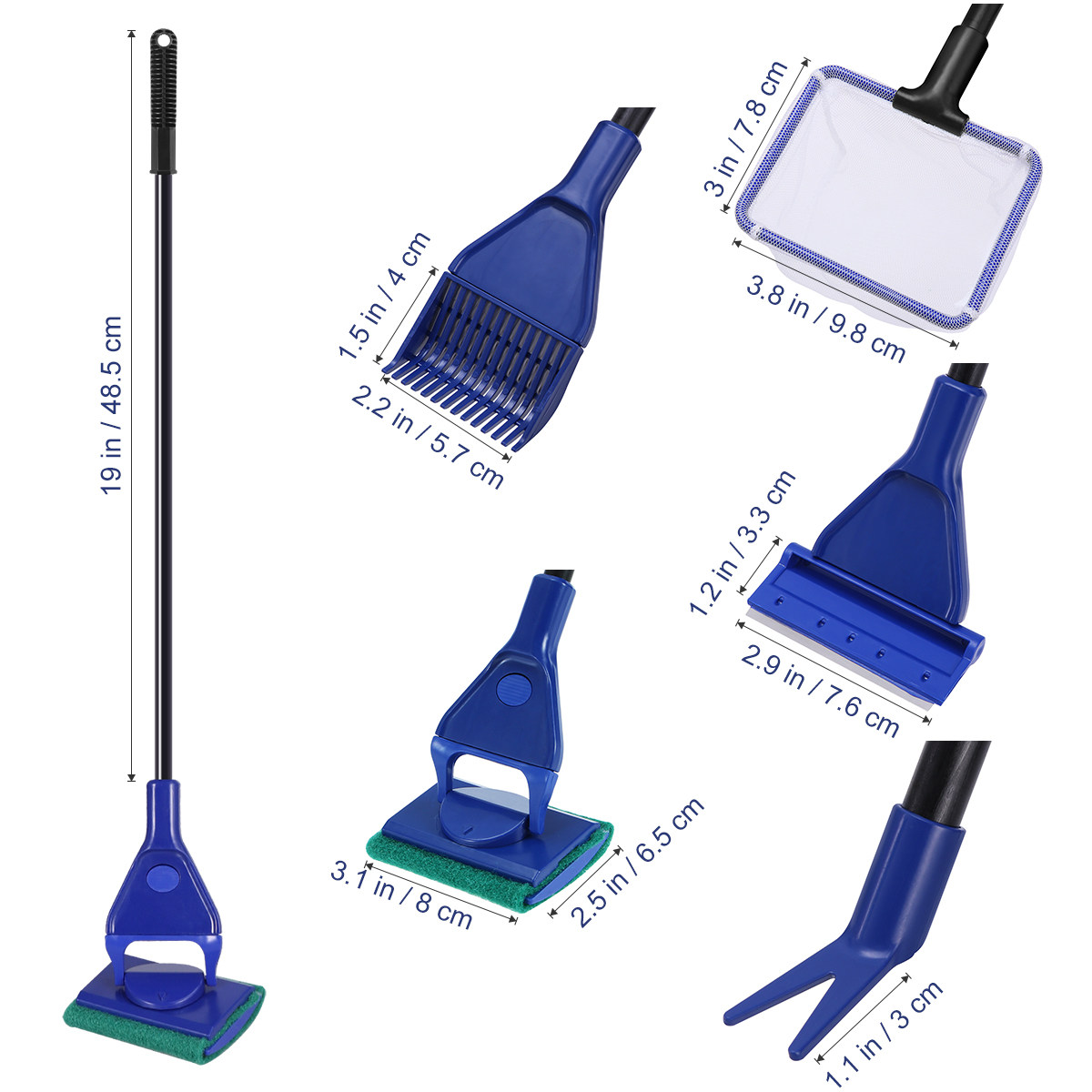 5-in-1水槽清掃キット：水槽用ガラスクリーナー、藻取りネ - Planted Aquarium Cleaning Kit のレビューと価格