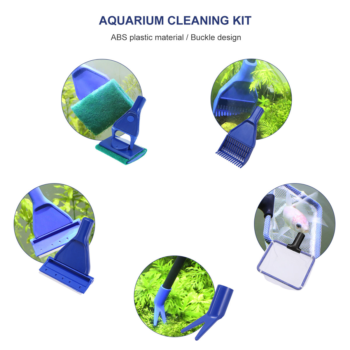 水槽清掃キット 5-in-1：水槽用ガラスクリーナー、藻除去 - Planted Aquarium Cleaning Kit のレビューと価格