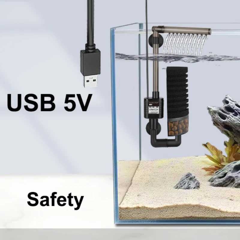 静音水槽フィルター USBバイオスポンジ水槽バブルフィルター - Aquarium Planted Filter のレビューと価格