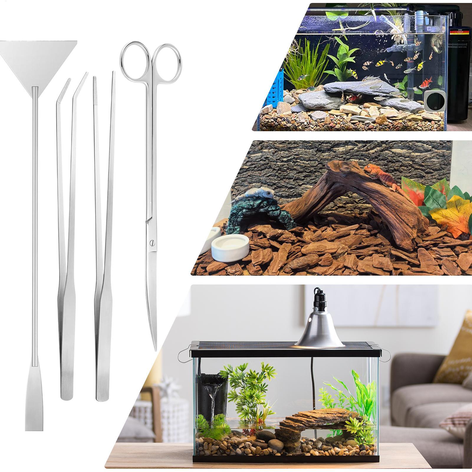 4個入り水槽ツールキット ステンレス製水槽清掃セット ピンセ - Planted Aquarium Cleaning Kit のレビューと価格
