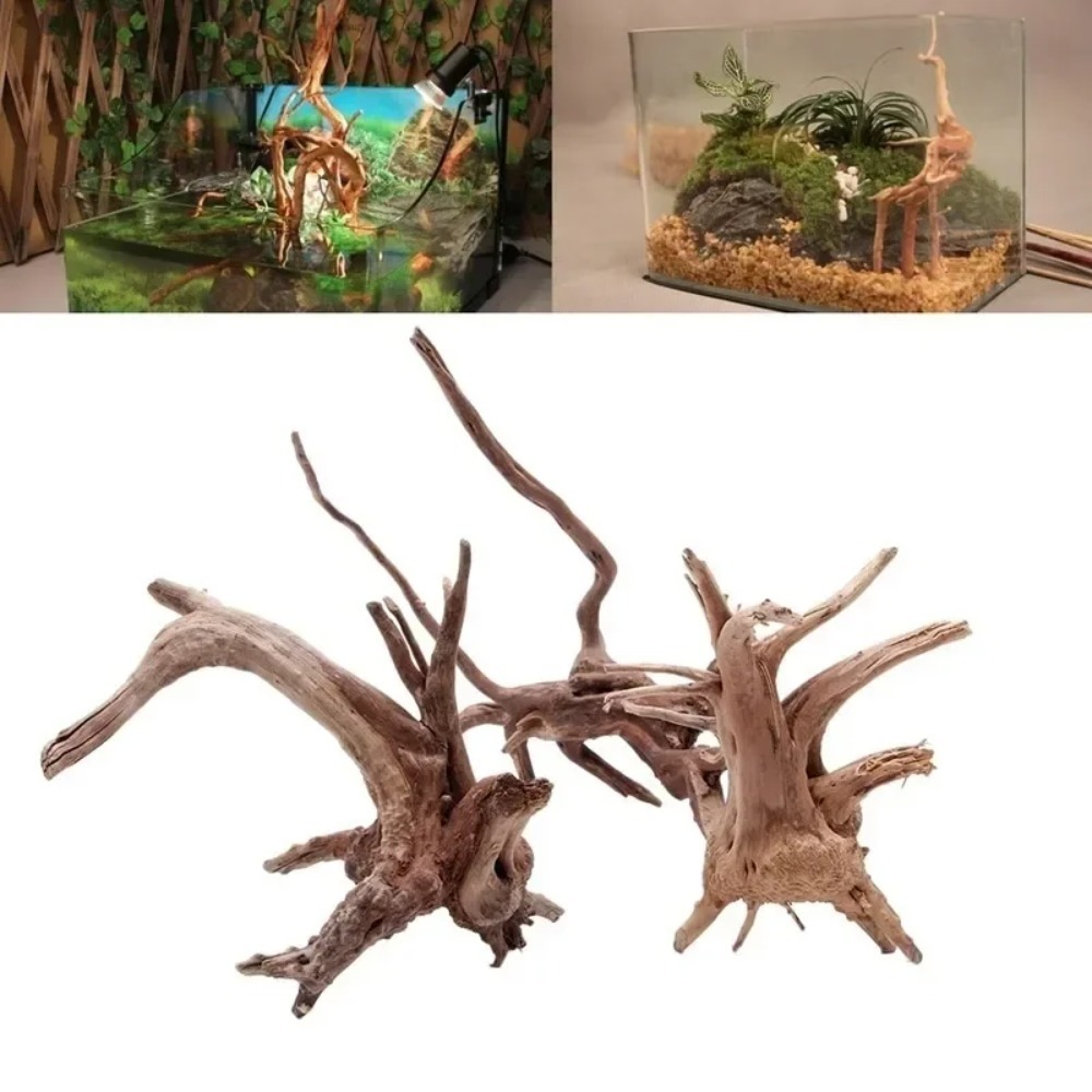 天然の木の幹流木水槽魚タンク爬虫類シリンダー植物根木装飾アク - Aquarium Plant Root Tabs のレビューと価格