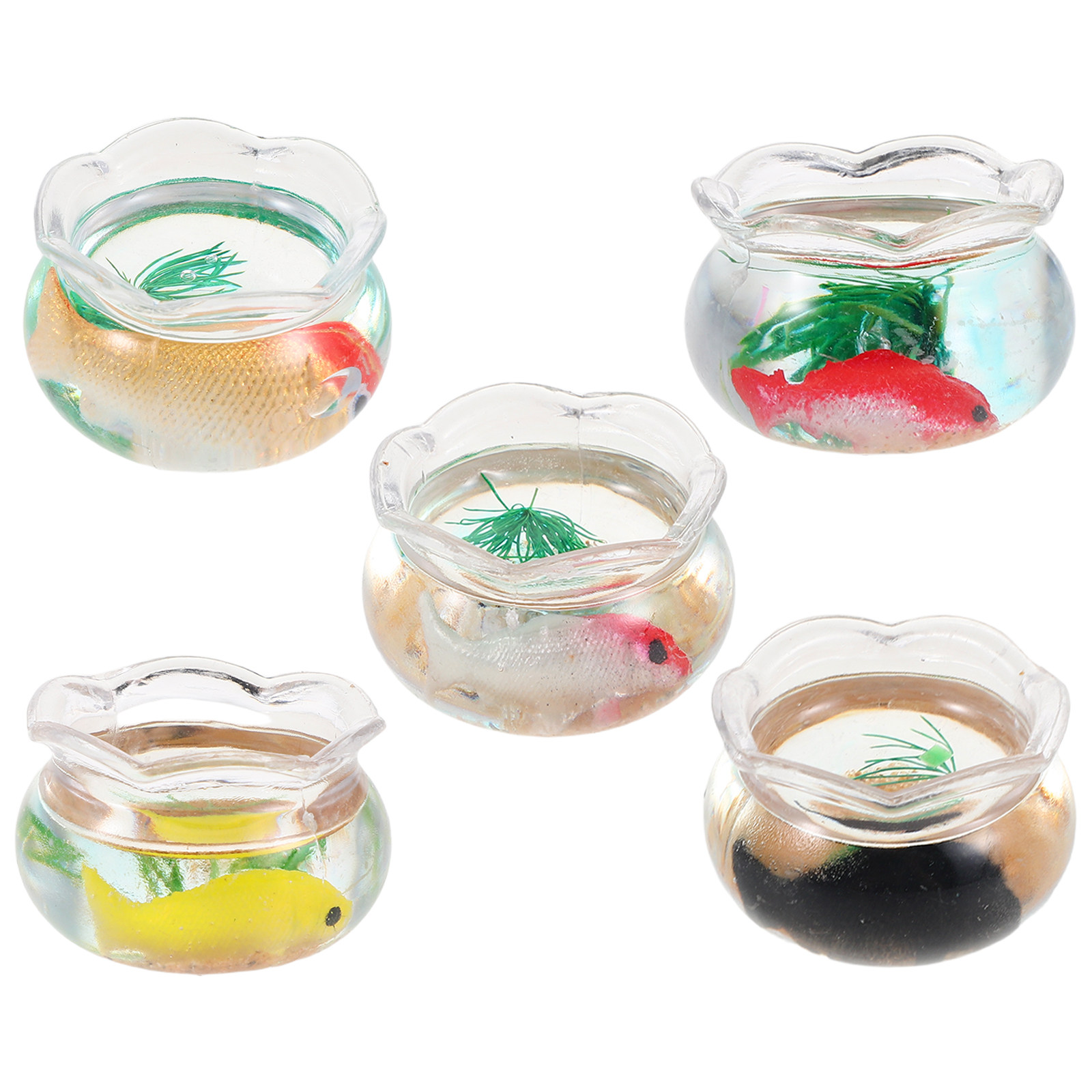 5個入り ミニ魚水槽 リアルな鯉池風 水生植物の模造品 小さ - Aquarium Planted Aquarium のレビューと価格