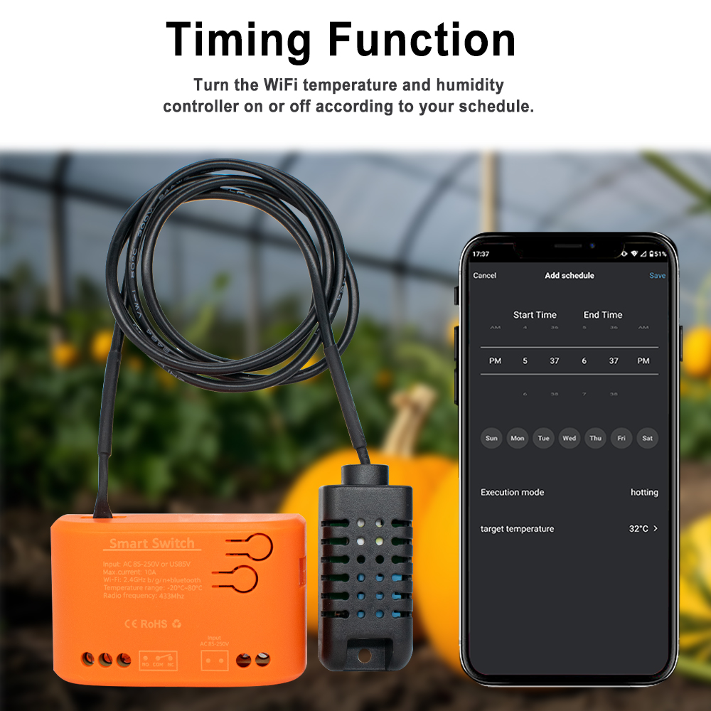 Tuya WiFi 温度湿度センサー外部プローブ付きスマート - Aquarium Planted Aquarium のレビューと価格