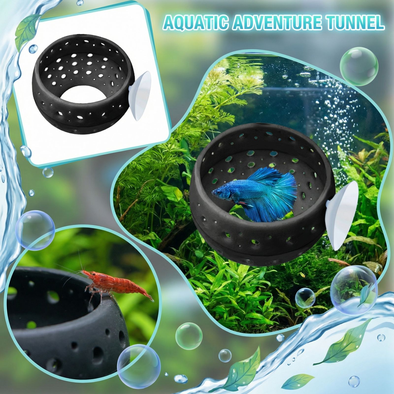 ベタ用電球型隠れ家トンネル水槽魚隠れ家（吸盤付き）-エビ用洞 - Planted Aquarium Betta のレビューと価格