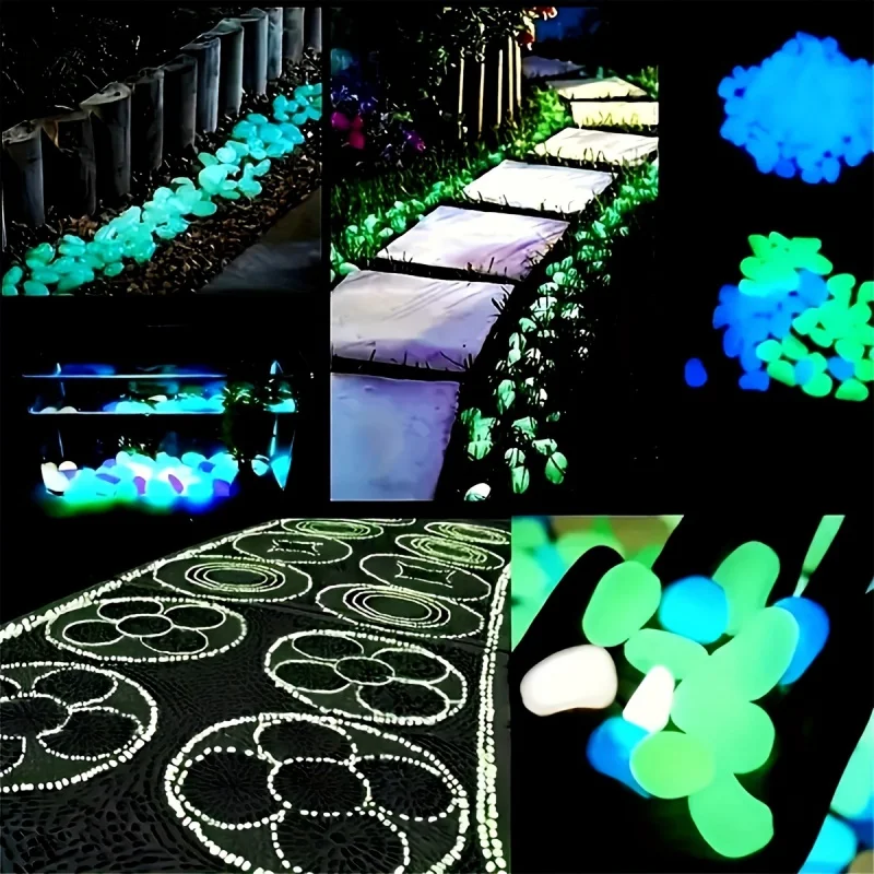 100個入り、暗闇で光る樹脂製の発光石。庭園、小道、鉢植え、 - Aquarium Planted Aquarium のレビューと価格