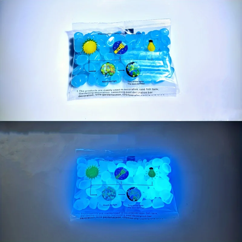100個入り、暗闇で光る樹脂製の発光石。庭園、小道、鉢植え、 - Aquarium Planted Aquarium のレビューと価格